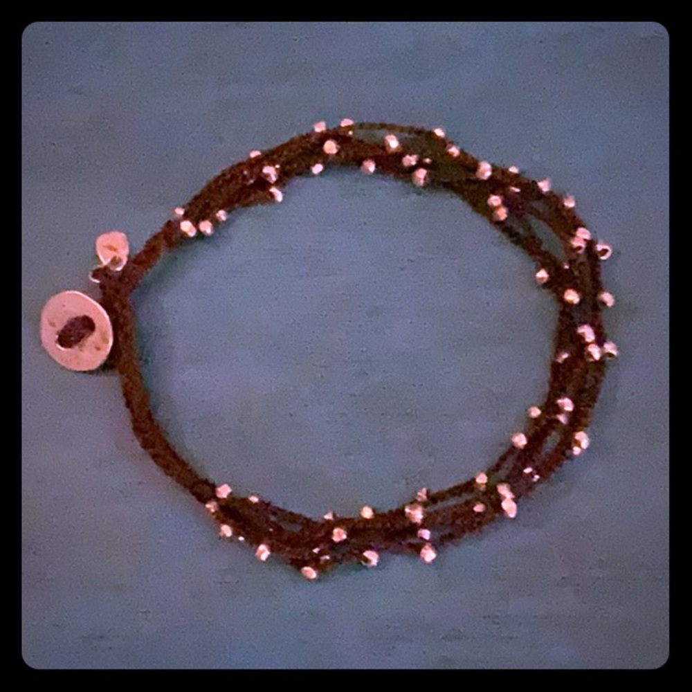 Silpada silver and cord bracelet
